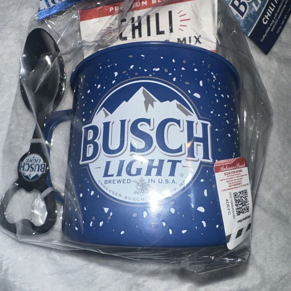 Busch Light Chili Mug Gift Set W/ Brew Spoon Limited Edition Seasoning 1 Oz NEW - Picture 3 of 11